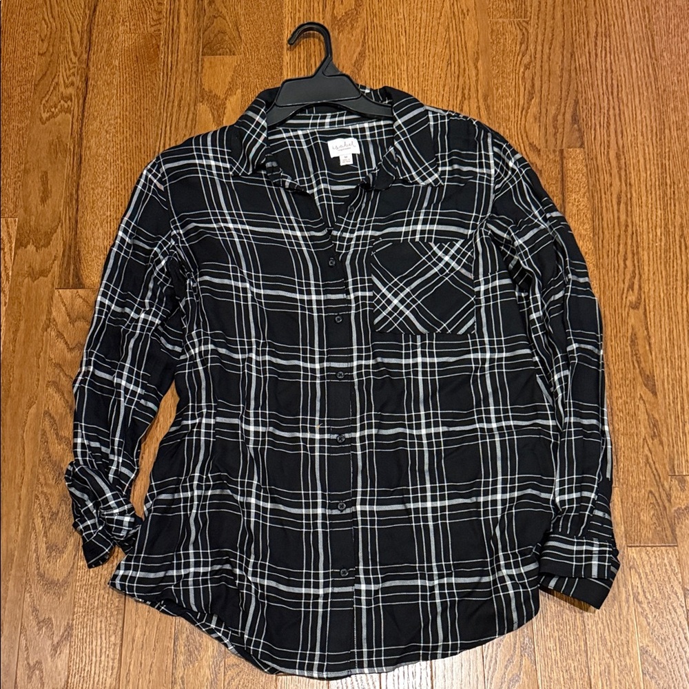 Isabel Marant Black & White Plaid Button-Down Shirt